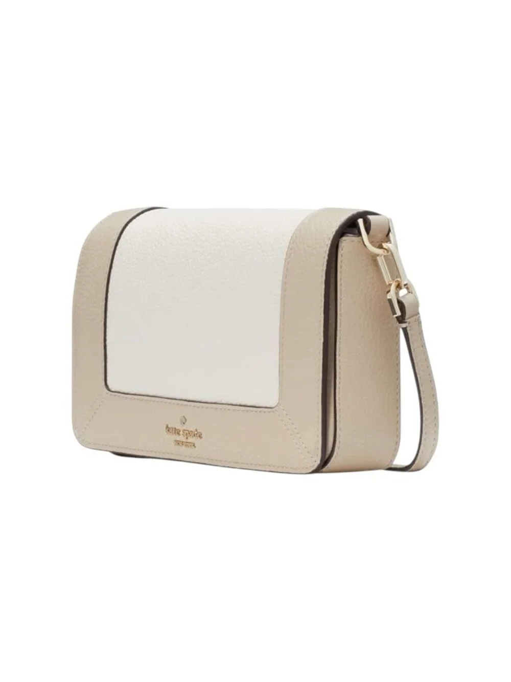 Kate Spade Ivory Tan Pebbled Leather Colorblock Lena Crossbody NWT $299 MSRP